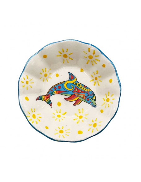 Dolphin Bowl. Hand-Painted