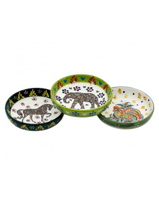 Animal Bowls. Set Of 3 HandPainted