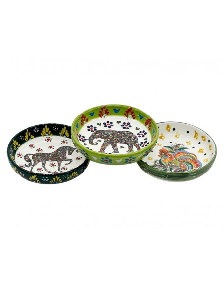 Animal Bowls. Set Of 3 HandPainted