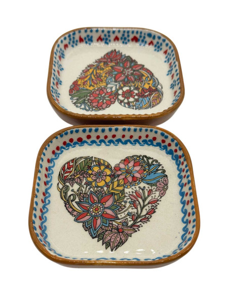 Square Heart Bowls, Set Of 2 Square Heart Bowls, Set Of 2