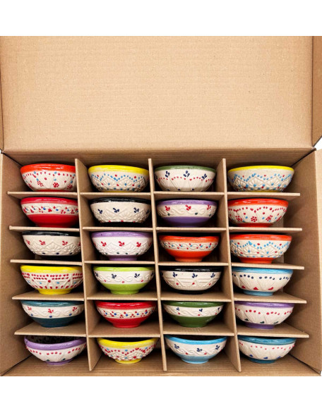 24 Pack of Assorted Design-Color  Garden Bowls 