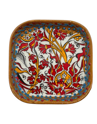  3" Garden Brown Square Bowl