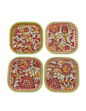 Square Green Bowls Set Of 4