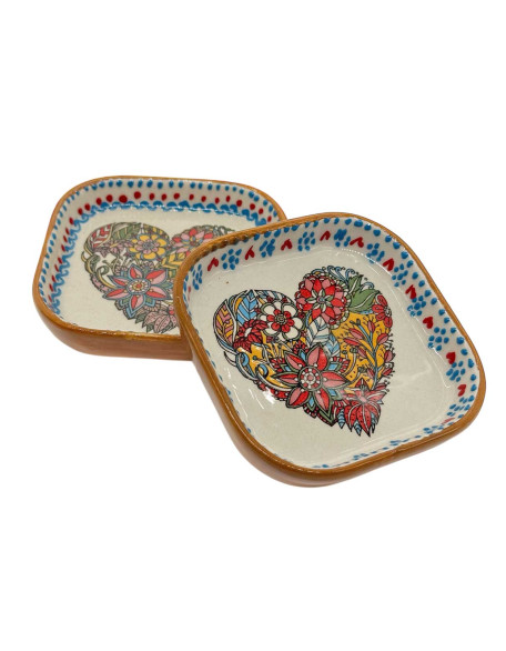 Square Heart Bowls, Set Of 2 Square Heart Bowls, Set Of 2