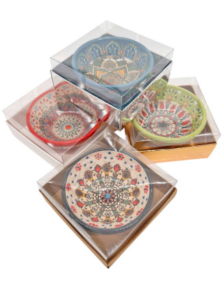 Hand-painted wedding bowls with special boxes