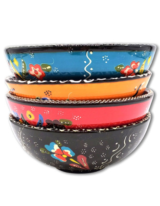  5"  Relief design hand-painted Bowls