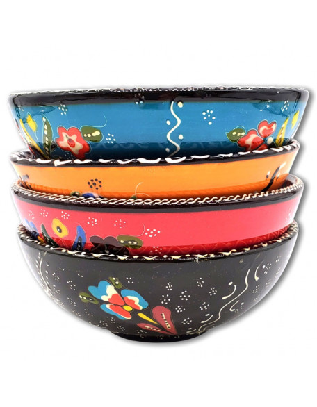 5"  Relief design hand-painted Bowls