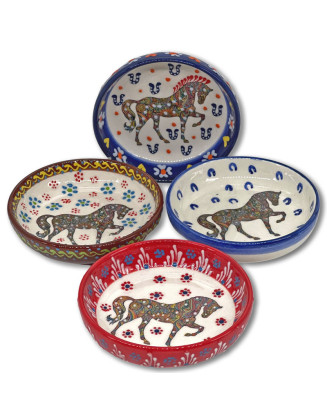  Pack of 4 Horse Bowls- Hand-Painted