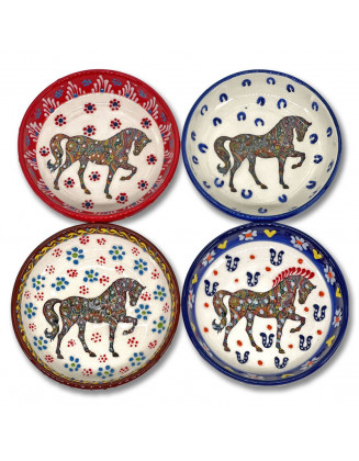  Pack of 4 Horse Bowls- Hand-Painted