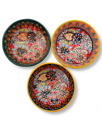 3-Piece Set Hand Painted Multi Color 5" Bowls