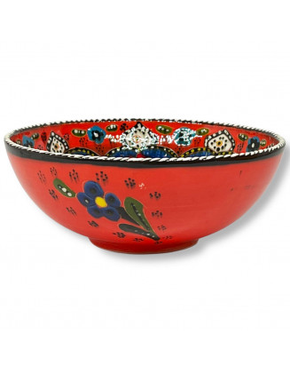 6" Flower Red and Brown Bowl *HandPainted*