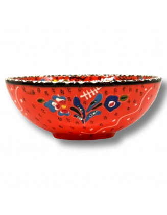 6" Flower Red Bowl *HandPainted*