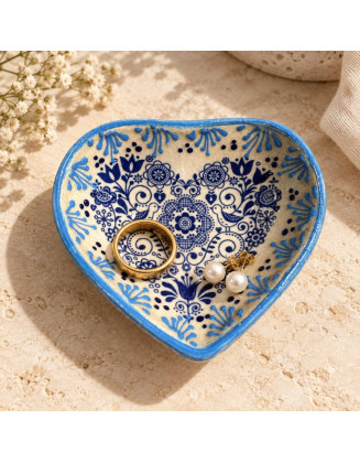 3" Heart Garden Design — Hand-Painted Ceramic Bowl