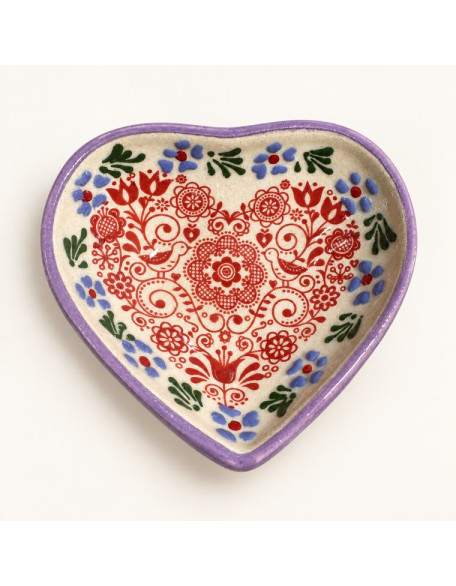 3" Heart Garden Design — Hand-Painted Ceramic Bowl