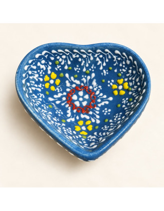 3" Heart Lace Design — Hand-Painted Ceramic Bowl