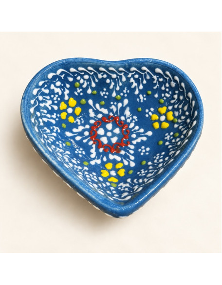3" Heart Lace Design — Hand-Painted Ceramic Bowl