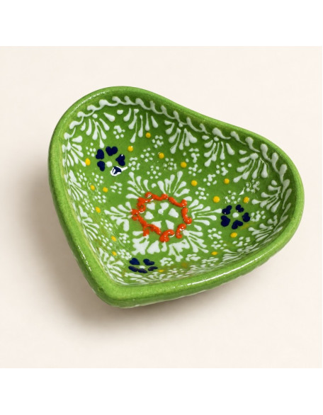 3" Heart Lace Design — Hand-Painted Ceramic Bowl