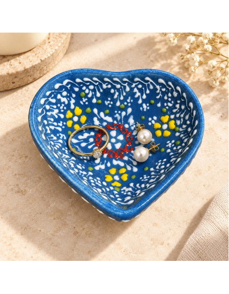 3" Heart Lace Design — Hand-Painted Ceramic Bowl