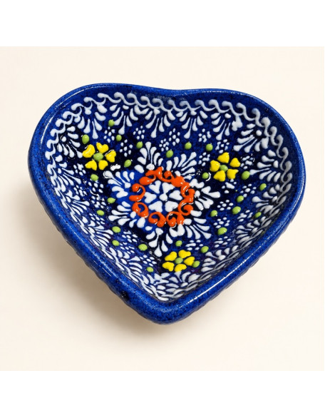 3" Heart Lace Design — Hand-Painted Ceramic Bowl