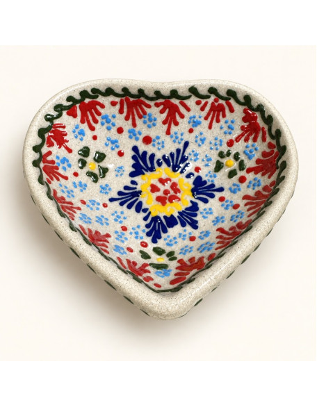 3" Heart Lace Design — Hand-Painted Ceramic Bowl