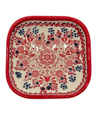  3" Garden Red Square Bowl