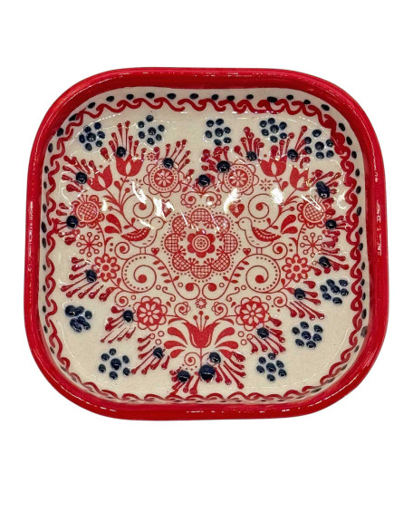  3" Garden Red Square Bowl