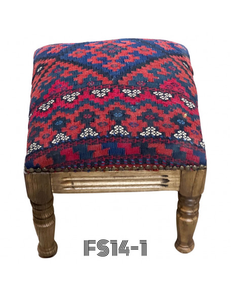  Flat-weave Hand knotted Kilim Footstool