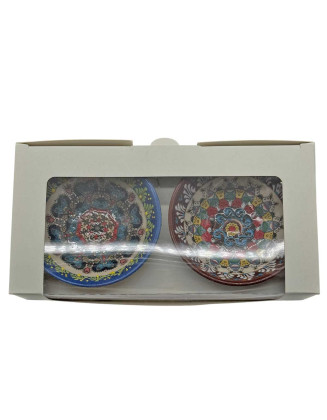   Set Of 2 Handpainted Garden Ceramics