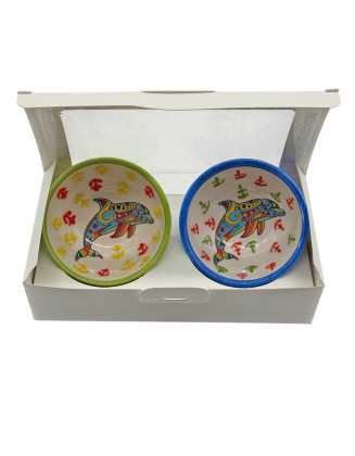   Set Of 2 Handpainted Dolphin Ceramics
