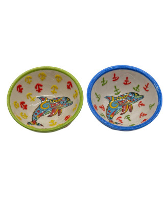   Set Of 2 Handpainted Dolphin Ceramics