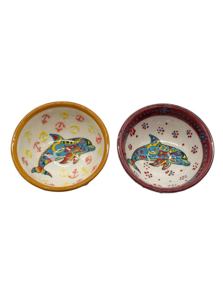   Set Of 2 Handpainted Dolphin Ceramics