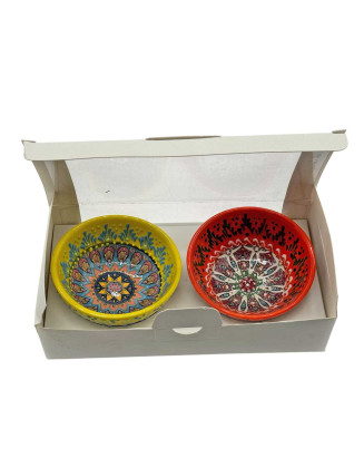   Set Of 2 Handpainted Garden Ceramics