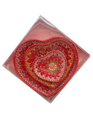 Set of 3 Heart Bowls with Gift Box.