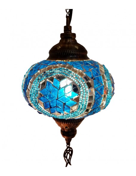  Single Mosaic Hanging Lamps 6 Inches Glass