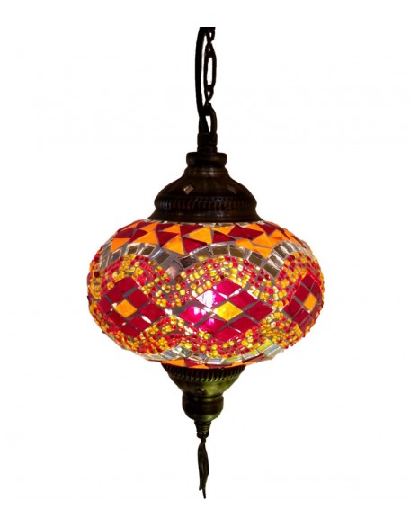  Single Mosaic Hanging Lamps 6 Inches Glass