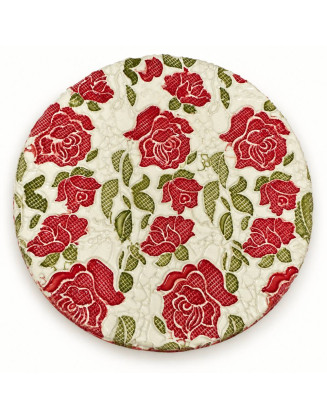 Red Rose Ceramic Trivet — 7"