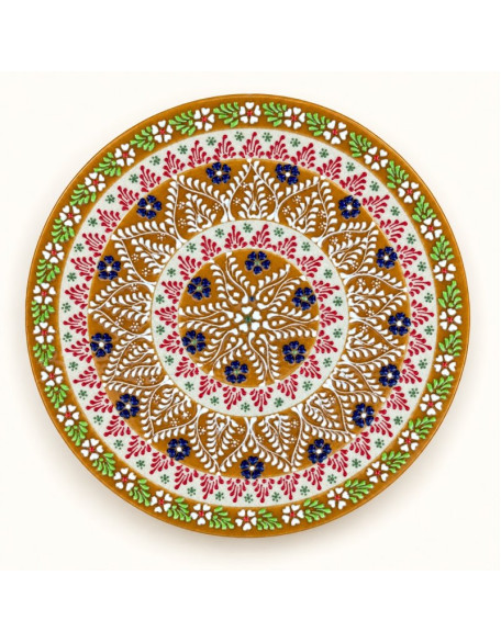 Hot Dish / Cheese Plate — 8" Hand-Painted Ceramic Hot Dish / Cheese Plate — 8" Hand-Painted Ceramic