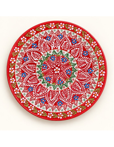 Hot Dish / Cheese Plate — 8" Hand-Painted Ceramic Hot Dish / Cheese Plate — 8" Hand-Painted Ceramic