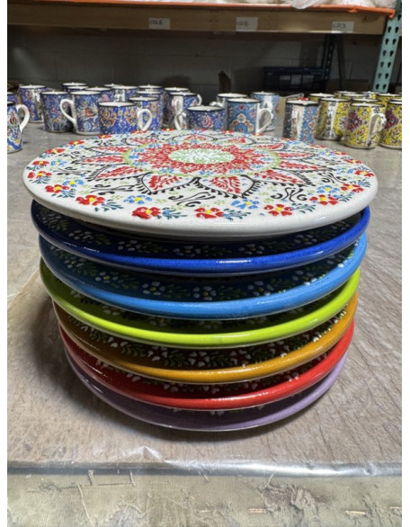 Hot Dish / Cheese Plate — 8" Hand-Painted Ceramic Hot Dish / Cheese Plate — 8" Hand-Painted Ceramic