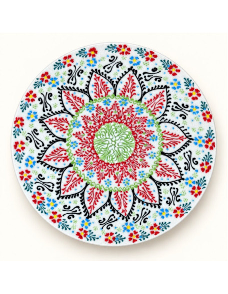 Hot Dish / Cheese Plate — 8" Hand-Painted Ceramic Hot Dish / Cheese Plate — 8" Hand-Painted Ceramic