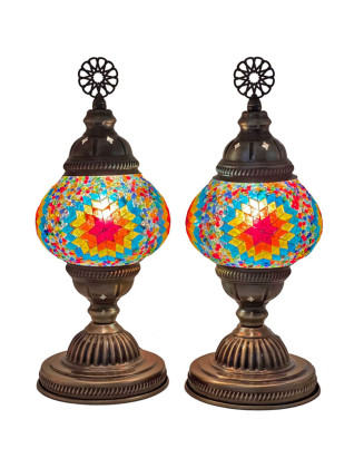 Set of 2 Table Lamps 5" Glass