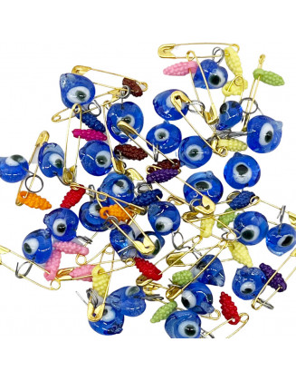 Lucky Eye Glass Pin Set of 12