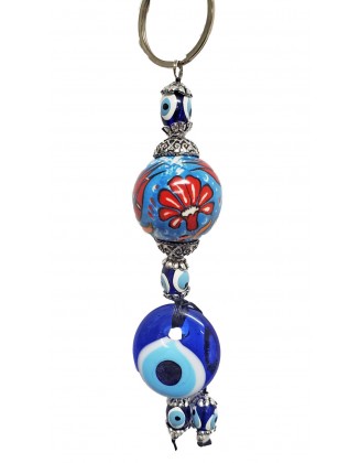 Lucky Eye Painted Ceramic Keychain 
