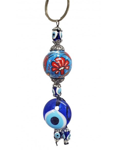 Lucky Eye Painted Ceramic Keychain 
