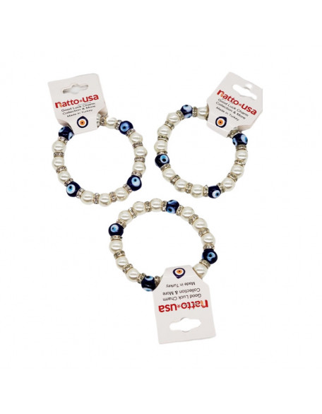 Lucky Eye Pearl White Bracelets