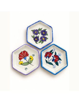 Meze Bowls — Set of 3 — Hexagon Garden I