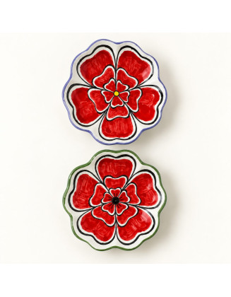 Meze Bowls — Set of 2 — Red Flowers
