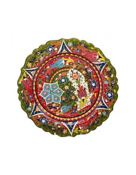 Relief Green Star Plate 12"