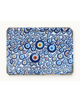 Tin Rolling Tray — Blue Modern Eyes