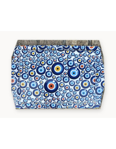 Tin Rolling Tray — Blue Modern Eyes Tin Rolling Tray — Blue Modern Eyes